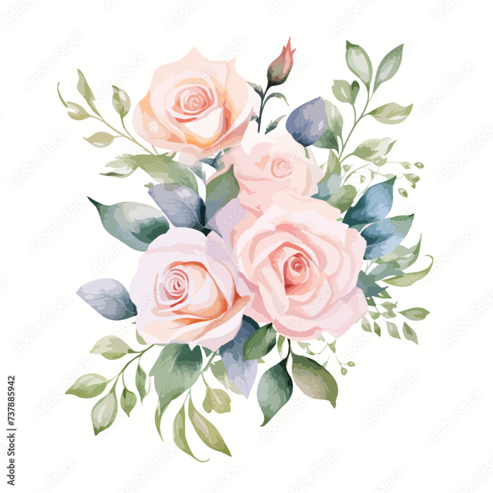 Decorative watercolor flowers 