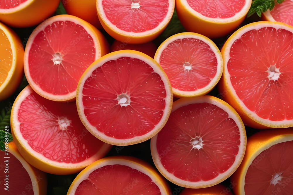 Group of Grapefruits Cut in Half Group of Grapefruits Cut in Half