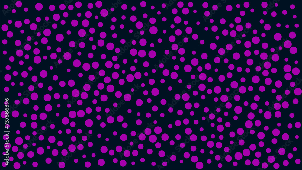 Scattered Purple Polka Dot Circle on Dark Background Wallpaper