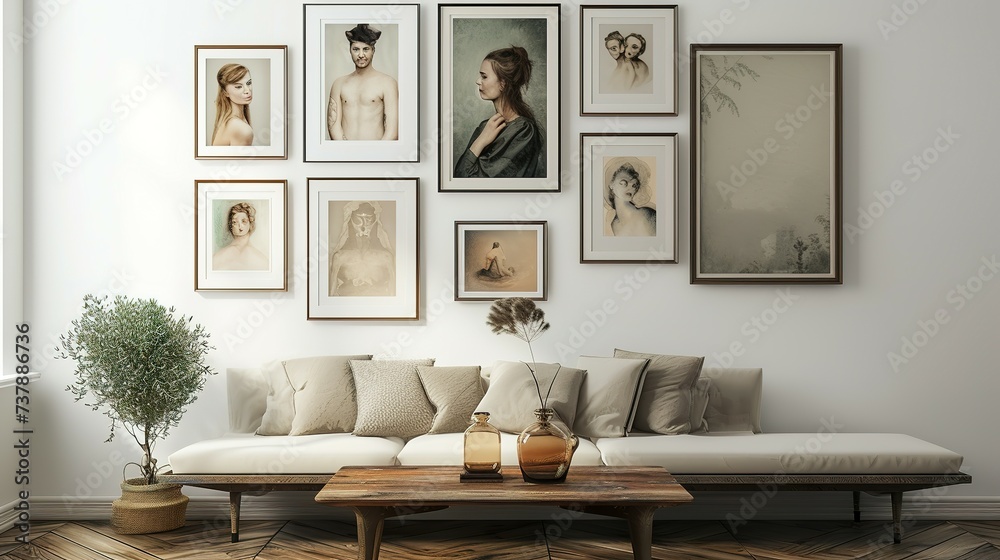 traditional gallery wall mockup, a gallery wall of picture frames in a variety of sizes mockup traditional gallery wall mockup, a gallery wall of picture frames in a variety of sizes mockup