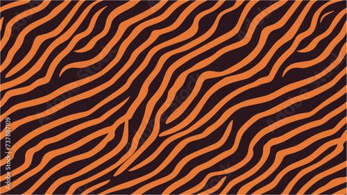 Vector seamless wavy lines pattern. Fish pattern. Vector abstract lines print of waves. Continuous Ramadan Round Repeat Texture. Tiger stripes seamless pattern. Vector illustration.