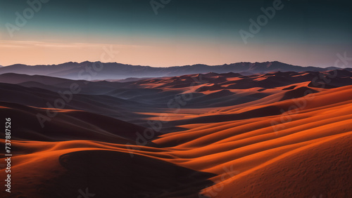 : mountains in the distance with a few sand dunes in the foreground © Ozgurluk Design