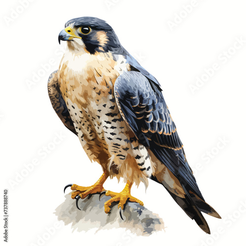 Painted bird peregrine falcon painted photo