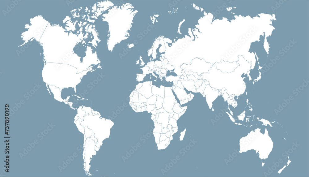 Obraz premium World map. Color modern vector map. Silhouette map 