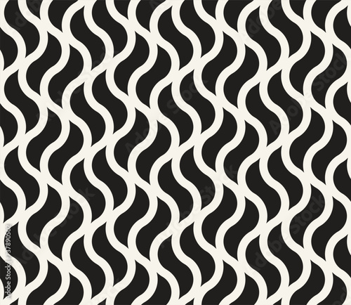 Vector seamless pattern. Repeating geometric elements. Stylish monochrome background design.