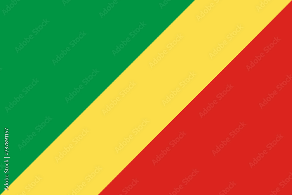 Close-up of Illustration of national flag of African country of Republic of Congo. Illustration made February 16th, 2024, Zurich, Switzerland. Close-up of Illustration of national flag of African country of Republic of Congo. Illustration made February 16th, 2024, Zurich, Switzerland.