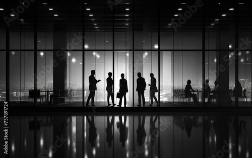 Silhouettes of business people in a conference room © Syed Qaseem Raza