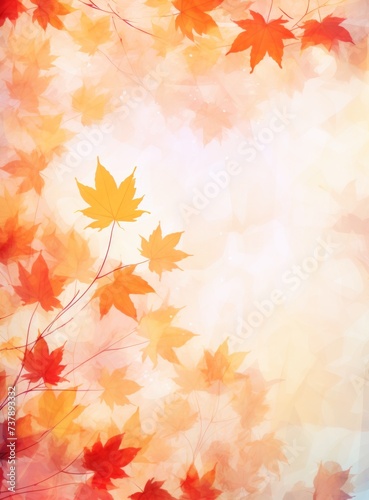 autumn maple leaves on bright textured background with copy space