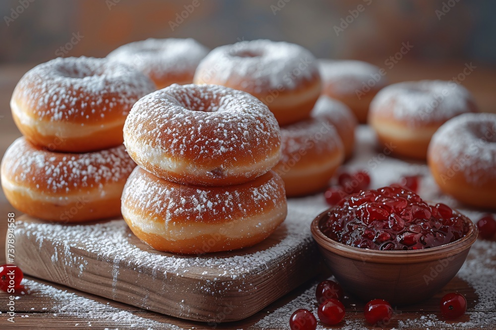 Sugar-coated donuts A sweet treat for the holidays Generative AI