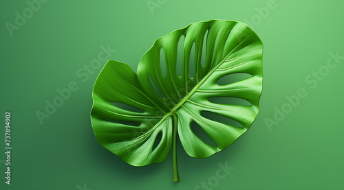 Nature's green monstera leaves. Generative AI