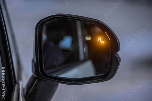 Blind spot assistant in the car. Driving assistance photo