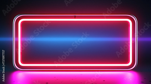 Neon glowing rectangular frame