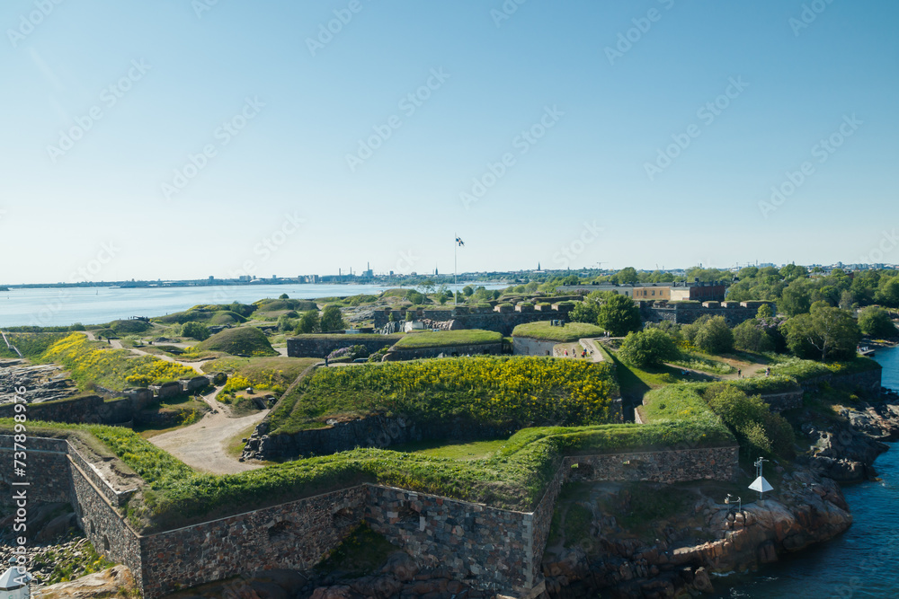 Naklejka premium Fortress of Suomenlinna near Helsinki, Finland. View from sea.