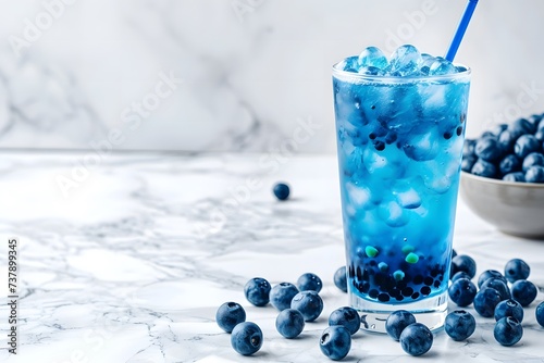 frosted chilled blue blueberry cold summer drink fruit juice 