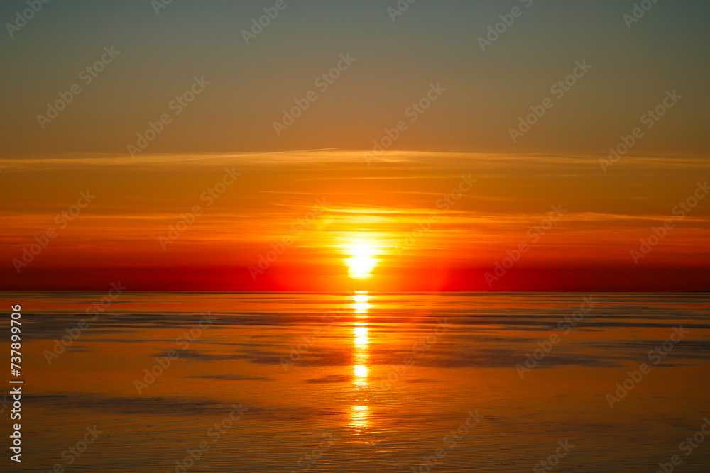 Magical sunset over the Gulf of Finland, Baltic sea