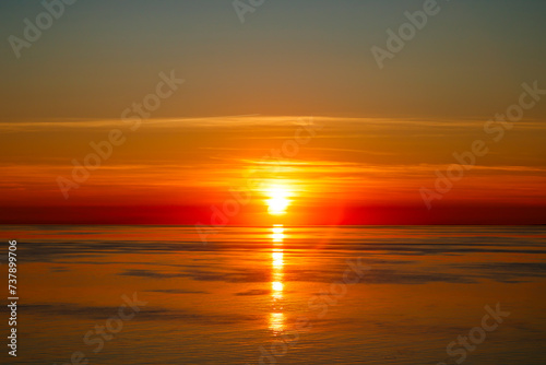 Magical sunset over the Gulf of Finland, Baltic sea