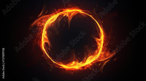 Fire circle shape. isolated on white background photo