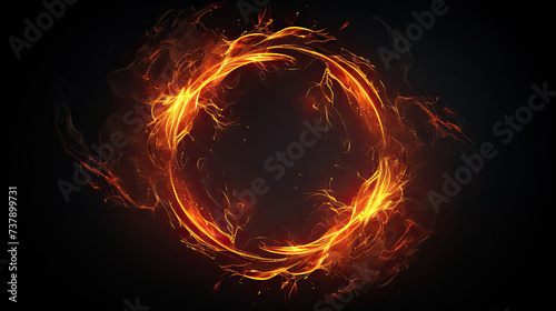 Fire circle shape. isolated on white background