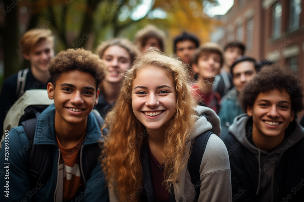 Large group of cheerful ethnical diversity friends. Smiling, happy people. Friend, divert concept