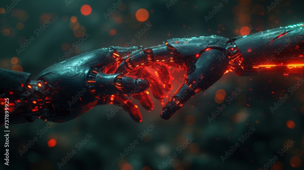 Ai Machine Learning Robots And Humans Touching Big Data Networks Ai Machine Learning Robots And Humans Touching Big Data Networks