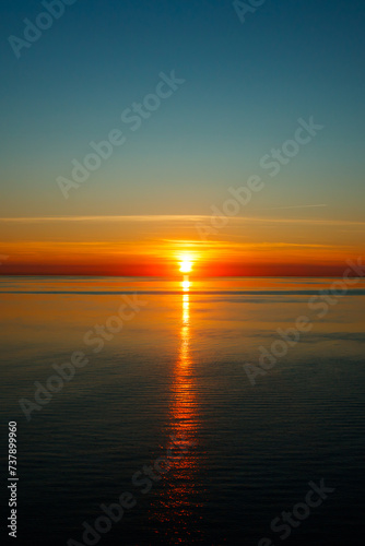 Magical sunset over the Gulf of Finland, Baltic sea