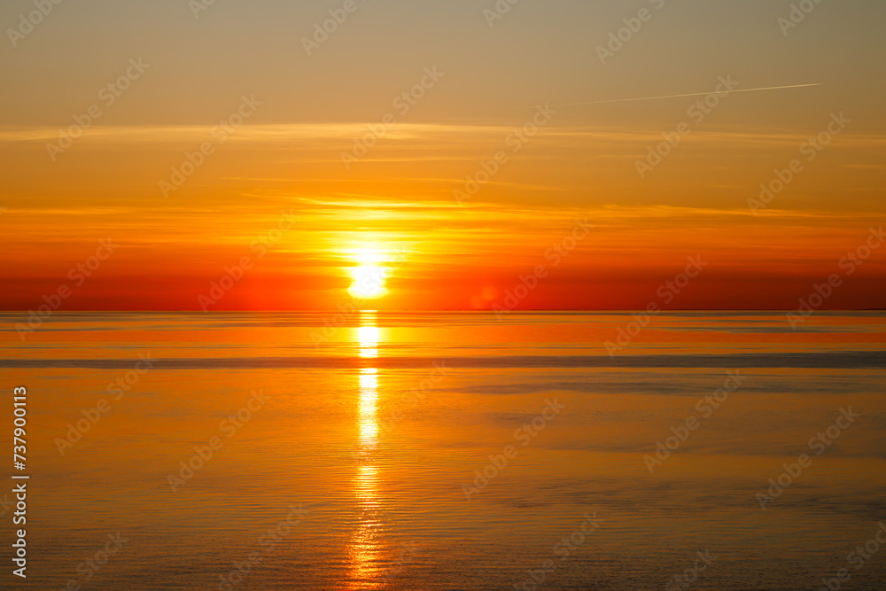 Magical sunset over the Gulf of Finland, Baltic sea