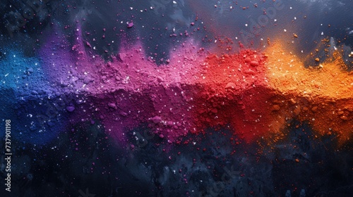 Image of Holi powder for Holi festival on dark or grunge background.