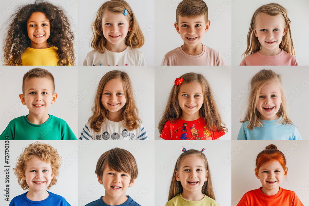 Many diverse ethnicity different children group headshots in collage. Lot of smiling multicultural faces looking at camera. Many diverse ethnicity different children group headshots in collage. Lot of smiling multicultural faces looking at camera.