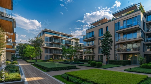 European Modern apartment residential quarter. Other outdoor facilities