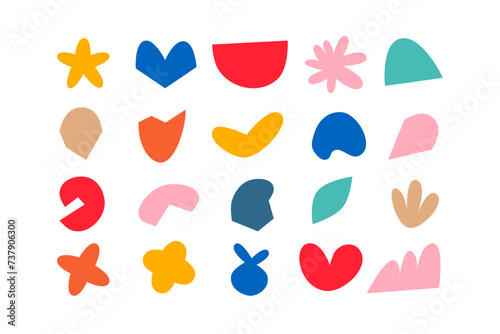 Editable collection of abstract vector shapes. DIY graphic kit to create your own aesthetic art and design. Use on printable product, presentation, infographics, content, publication, packaging, UI