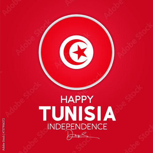 Free Download Happy Tunisia independence day celebration every year in 20th March. National holiday day of Tunisia's waving flags. Vector illustration for banner, greeting card, poster with background. - GFXLoad