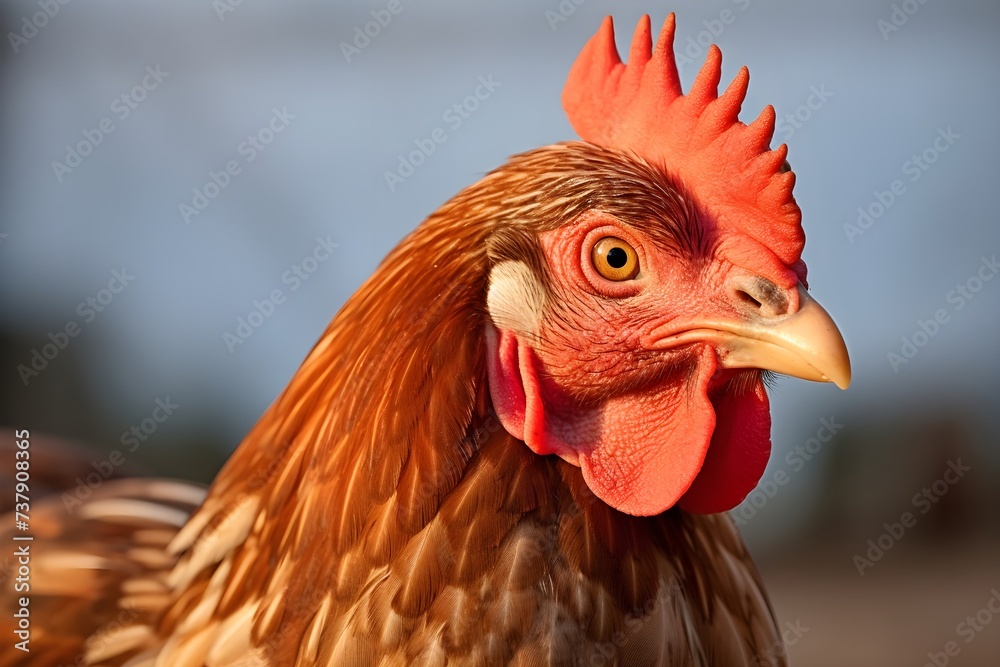 Cute chicken illustration. Farm animals, Illustration of nature domestic bird, animals background, country, farmer rustic, farms.