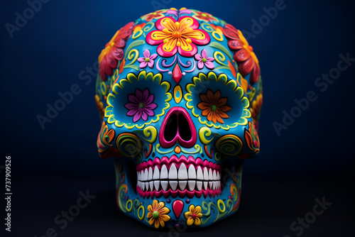 skull on black background