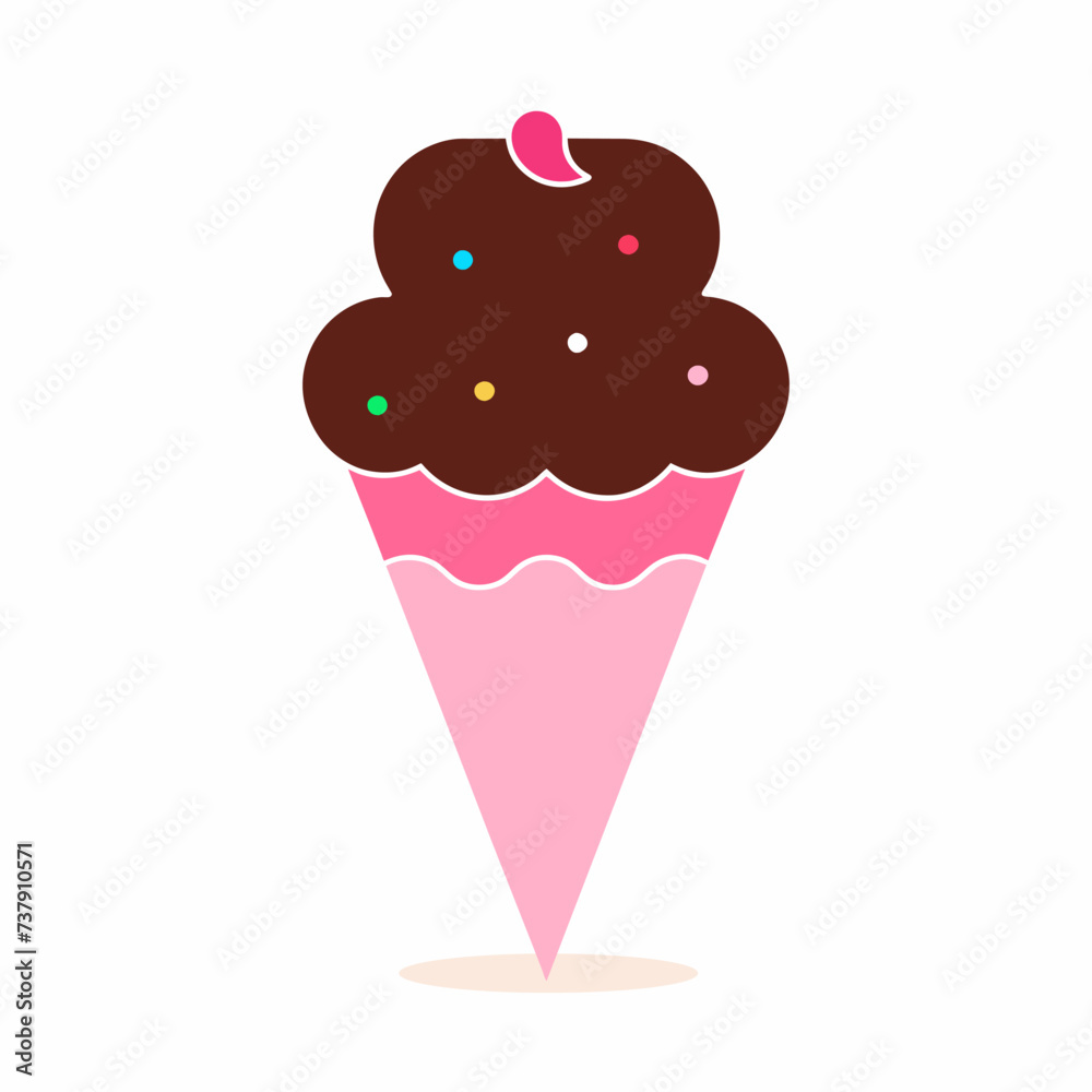 A vector representation of ice cream in line art