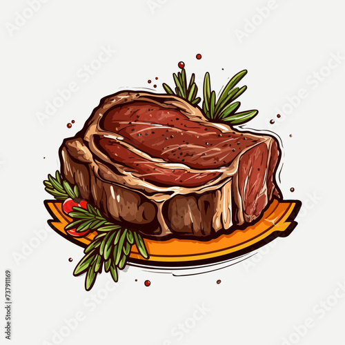 delicious beef steak design illustration vector pack v3