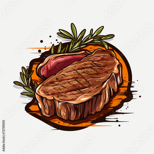 delicious beef steak design illustration vector pack v1