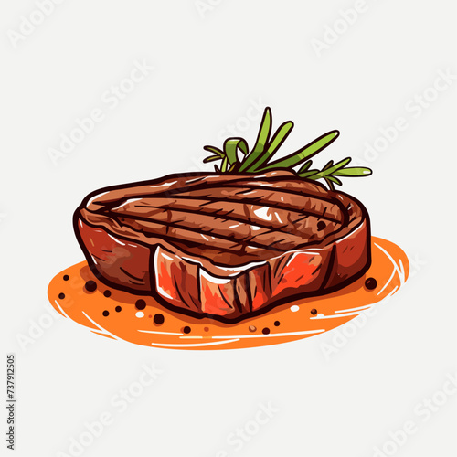 beef steak design illustration vector pack