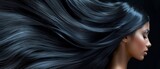 Girl model flaunts perfect long hair in a captivating image showcasing the allure of a premium hair produc