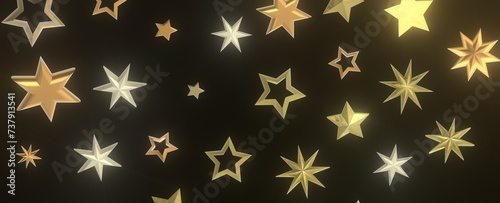 Falling Christmas Star Show  Mesmeric 3D Illustration Depicting Falling Holiday Stargazing Spectacle