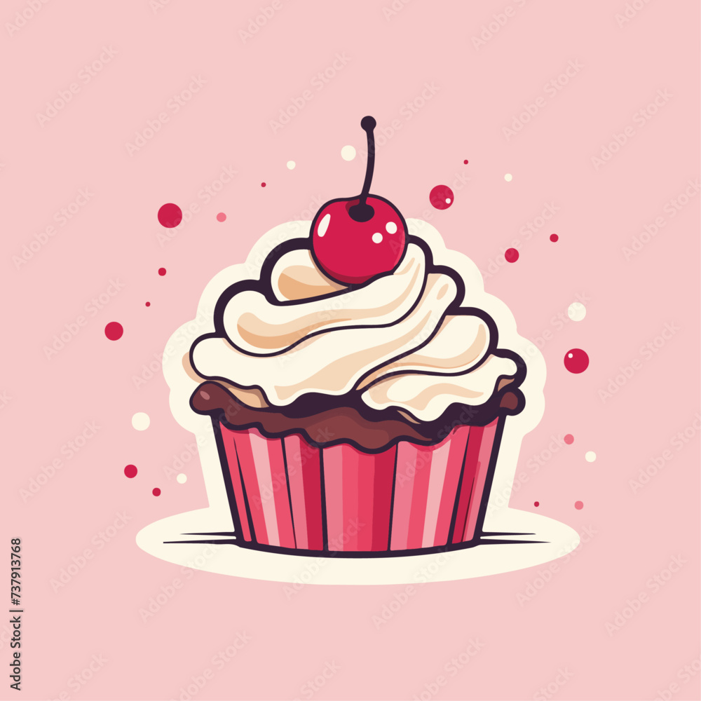 vector design illustration cupcake with cherry for store logo sticker etc v3 vector design illustration cupcake with cherry for store logo sticker etc v3