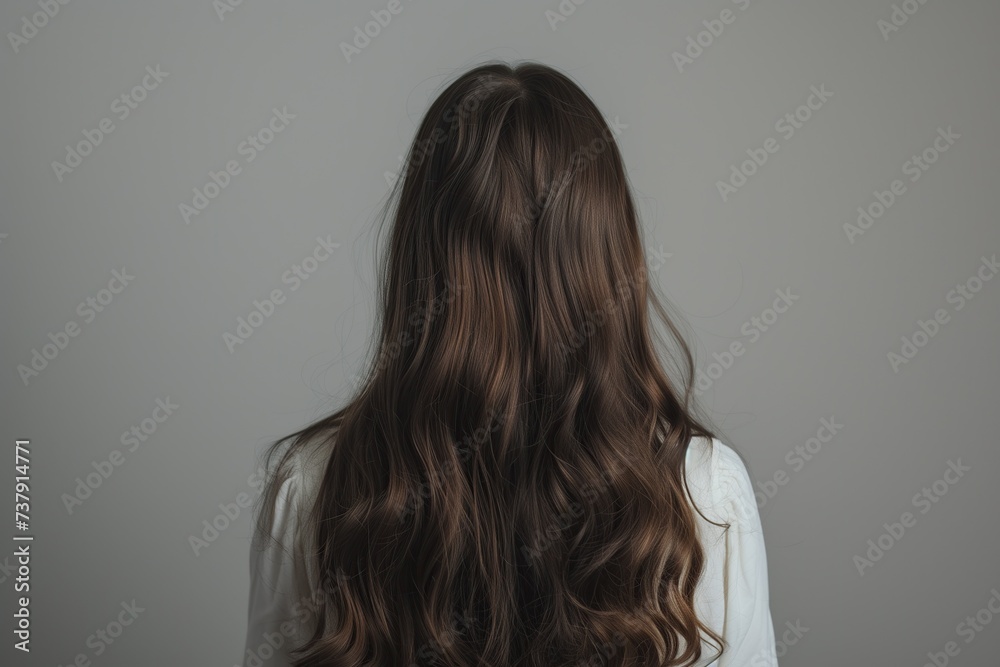 Back view of a girl with shiny, long hair. Back view of a girl with shiny, long hair.