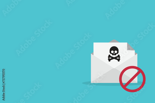 Spamming mailbox icon. Email hacking and spam warning symbol. EPS10 Vector Illustration.	
