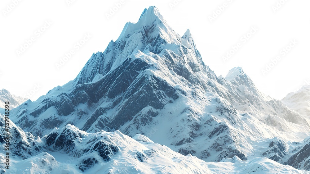 Snowy Mountains  Mountain Peak - separated