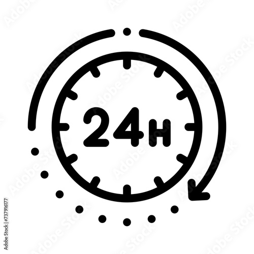 24 hours line icon
