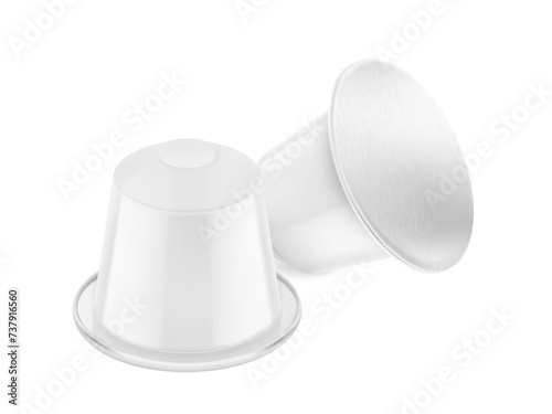 Coffee capsule mockup. Vector illustration on white background. Easy to use for presentation your product, idea, design. EPS10.	