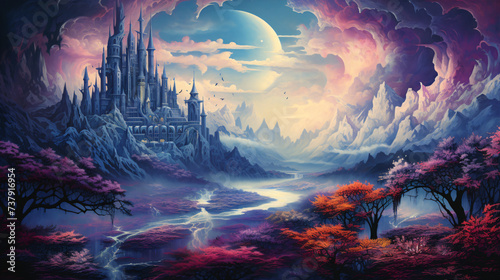 Dream fantastic landscape, fantasy magic unusual.