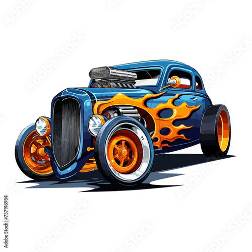 illustration vector design classic hotrod car custom culture vintage good for tshirt, sticker, logo, ready to print or any purpose v1