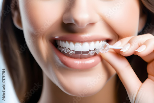 Woman Brushing Her Teeth With a Toothbrush