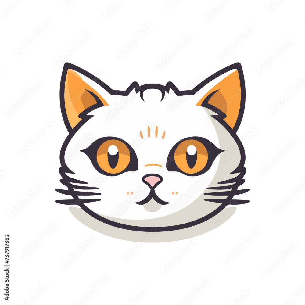 illustration of a adorable cute cat face logo symbol sticker or any purpose vector v7 illustration of a adorable cute cat face logo symbol sticker or any purpose vector v7
