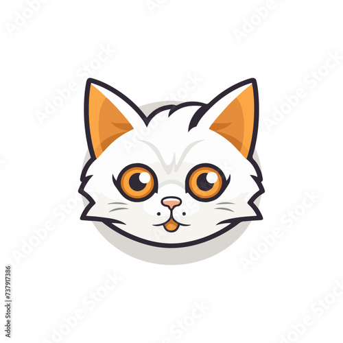 cartoon illustration of a adorable cute cat face for logo sign symbol sticker or any purpose vector v4
